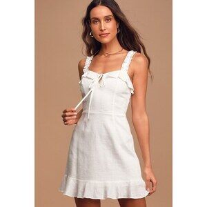 Lulus Days Like This Ivory Sleeveless Ruffled Mini Dress White - Size S